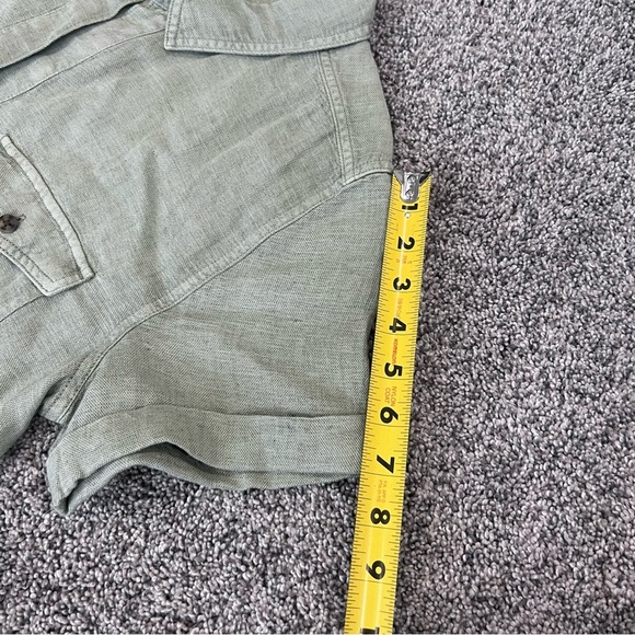 NWT Lucky Brand Green Linen Blend Button Front Shirt Dress Belted Women’s Size L - Picture 9 of 11